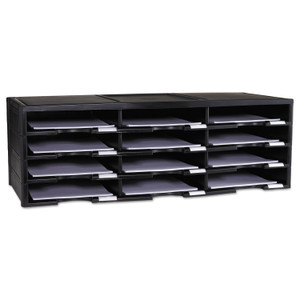 Storex Literature Organizer, 12 Compartments, 10.63 x 13.3 x 31.4, Black (STX61602U01C) View Product Image