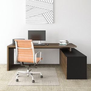 Deflecto EconoMat for Carpet - Carpeted Floor - 60" Length x 46" Width - Vinyl - Clear