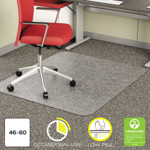 deflecto EconoMat Occasional Use Chair Mat, Low Pile Carpet, Flat, 46 x 60, Rectangle, Clear (DEFCM11442F) View Product Image