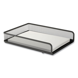 TRU RED Front-Load Stackable Wire Mesh Document Tray, 1 Section, Letter-Size, 9.37 x 12.48 x 2.32, Matte Black