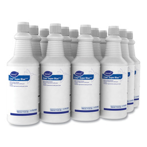 Diversey Crew Super Blue Mild Acid Bowl Cleaner, Citrus, 32 oz Squeeze Bottle, 12/Carton