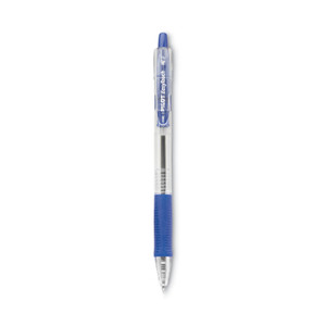 Pilot EasyTouch Ballpoint Pen, Retractable, Medium 1 mm, Blue Ink, Clear Barrel, Dozen