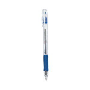 Pilot EasyTouch Ballpoint Pen, Stick, Medium 1 mm, Blue Ink, Clear/Blue Barrel, Dozen