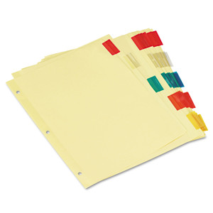 Universal Insertable Tab Index, 5-Tab, 11 x 8.5, Buff, Assorted Tabs, 6 Sets