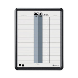 Quartet Employee In/Out Board, 11 x 14, Porcelain White/Gray Surface, Black Plastic Frame (QRT750) View Product Image