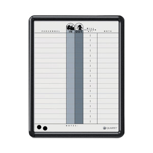 Quartet Employee In/Out Board, Personnel In/Out Tracking Chart, 11" x 14", White/Gray Surface, Black Plastic Frame