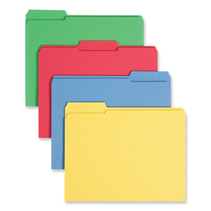 Smead Reinforced Top Tab Colored File Folders, 1/3-Cut Tabs: Assorted, Letter Size, 0.75" Expansion, Assorted Colors, 12/Pack