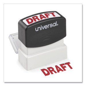 Universal Message Stamp, DRAFT, Pre-Inked One-Color, Red (UNV10049) View Product Image