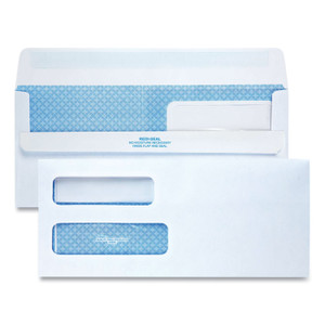 Quality Park Double Window Redi-Seal Security-Tinted Envelope, #10, Commercial Flap, Redi-Seal Adhesive Closure, 4.13 x 9.5, White, 500/BX