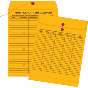 Quality Park 10 x 13 Inter-Departmental Envelopes - Inter-department - 10" Width x 13" Length - 28 lb - String/Button - Kraft