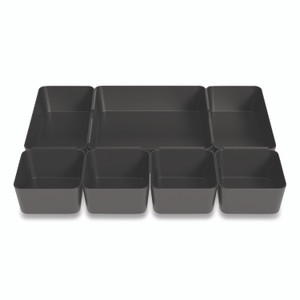TRU RED Ten-Compartment Plastic Drawer Organizer, 7.83 x 8.19 x 5.35, Black