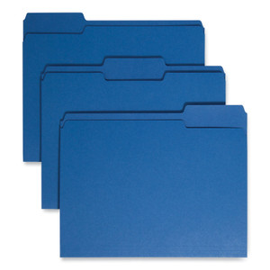 Smead Colored File Folders, 1/3-Cut Tabs: Assorted, Letter Size, 0.75" Expansion, Navy Blue, 100/Box