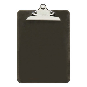 Universal Plastic Clipboard with High Capacity Clip, 1.25" Clip Capacity, Holds 8.5 x 11 Sheets, Translucent Black (UNV40306) View Product Image