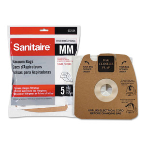 Sanitaire Style MM Disposable Dust Bags with Allergen Filter for SC3683A/SC3683B, 5/Pack (EUR63253A10) View Product Image