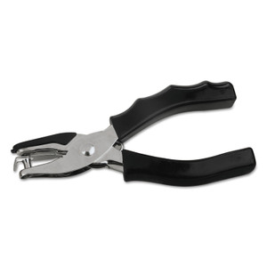 Universal Eight-Sheet Handheld One-Hole Punch, 1/4" Holes, Metal with Rubber Grip, Black Universal Eight-Sheet Handheld One-Hole Punch, 1/4" Holes, Metal with Rubber Grip, Black