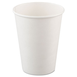 SOLO Single-Sided Poly Paper Hot Cups, 12 oz, White, 50/Bag, 20 Bags/Carton SOLO Single-Sided Poly Paper Hot Cups, 12 oz, White, 50/Bag, 20 Bags/Carton