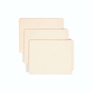 Smead Heavyweight Manila End Tab Folders, 9.5" High Front, Straight Tabs, Letter Size, 0.75" Expansion, Manila, 100/Box