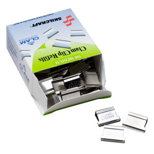 AbilityOne 7510013174228 SKILCRAFT Clam Clip Refill, Medium, Silver, 50/Box (NSN3174228) View Product Image