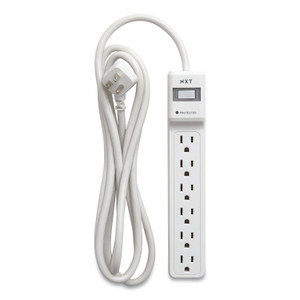 NXT Technologies Surge Protector, 6 AC Outlets, 8 ft Cord, 900 J, White