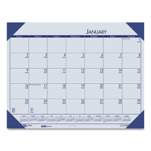 House of Doolittle EcoTones Recycled Monthly Desk Pad Calendar, 18.5 x 13, Ocean Blue Sheets/Corners, Black Binding, 12-Month (Jan to Dec): 2024 View Product Image