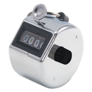 Bates Tally I Hand Model Tally Counter, Registers 0-9999, Chrome