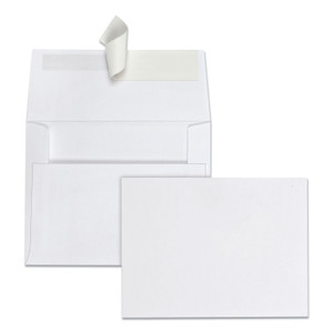 Quality Park Greeting Card/Invitation Envelope, A-2, Square Flap, Redi-Strip Adhesive Closure, 4.38 x 5.75, White, 100/Box (QUA10740) View Product Image