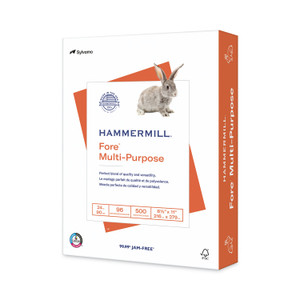 Hammermill Fore Multipurpose Print Paper, 96 Bright, 24 lb Bond Weight, 8.5 x 11, White, 500 Sheets/Ream (HAM103283RM) View Product Image