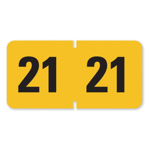 Smead Year 2021 End Tab Folder Labels, 1.5 x 0.75, Yellow/Black, 500 Labels/Roll