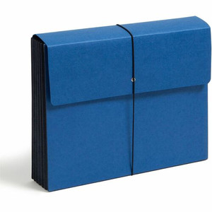 Smead Letter Recycled File Wallet - 8 1/2" x 11" - 5 1/4" Expansion - Navy - Elastic Closure, Reinforced Gusset - 10% Recycled