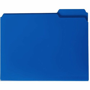 Smead 1/3 Tab Cut Letter Top Tab File Folder - 8 1/2" x 11" - Top Tab Location - Assorted Tab Position - Polypropylene - Blue