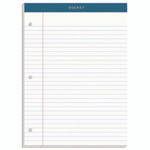 TOPS Double Docket Ruled Pads with Extra Sturdy Back, Wide/Legal Rule, 100 White 8.5 x 11.75 Sheets