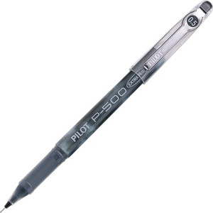 Pilot Precise P-500 Precision Point Extra-Fine Capped Gel Rolling Ball Pens - 0.5 mm Extra Fine Needle Pen Point - Black Ink - Gel-based - Black Barrel