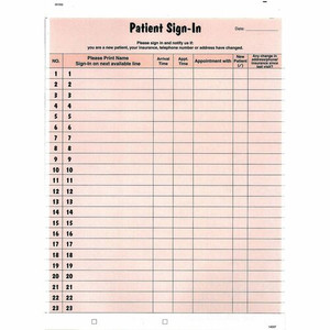 Tabbies Patient Sign-In Label Forms - 125 Sheet(s) - 8.50" x 11" Sheet Size - Salmon