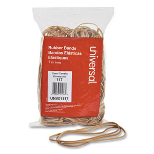 Universal Rubber Bands, Size 117, 0.06" Gauge, Beige, 1 lb Box, 210/Pack (UNV01117) View Product Image