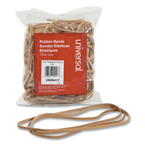 Universal Rubber Bands, Size 117, 0.06" Gauge, Beige, 4 oz Box, 50/Pack (UNV04117) View Product Image