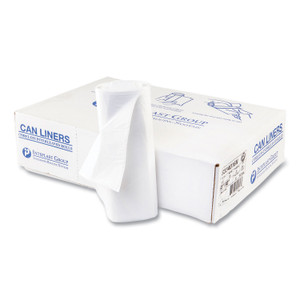 Inteplast Group High-Density Interleaved Commercial Can Liners, 33 gal, 16 mic, 33" x 40", Clear, 25 Bags/Roll, 10 Rolls/Carton (IBSS334016N) View Product Image