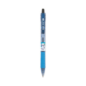 Pilot B2P Bottle-2-Pen Recycled Ballpoint Pen, Retractable, Fine 0.7 mm, Black Ink, Translucent Blue Barrel, Dozen