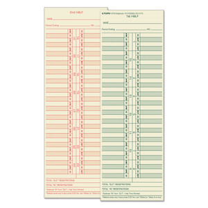 TOPS Time Clock Cards, Replacement for 10-100382/1950-9631, Two Sides, 3.5 x 10.5, 500/Box TOPS Time Clock Cards, Replacement for 10-100382/1950-9631, Two Sides, 3.5 x 10.5, 500/Box