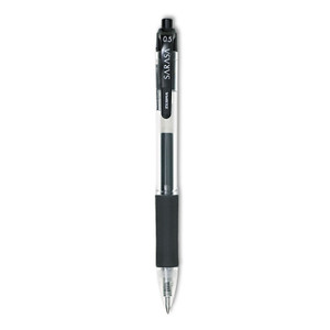 Zebra Sarasa Dry Gel X20 Gel Pen, Retractable, Fine 0.5 mm, Black Ink, Clear/Black Barrel, 12/Pack