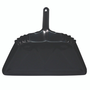 Impact Heavy-Duty Metal Dust Pan, 12 x 14, 20-Gauge Steel, Black
