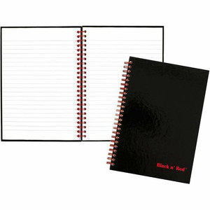 Black n' Red Wirebound Ruled Notebook - A5 - 70 Sheets - Wire Bound - 24 lb Basis Weight - A5