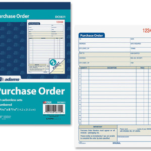 Adams Purchasing Order Book, 2-Part, 5-9/16"x8-7/16", 50 Sets/BK (ABFDC5831) View Product Image