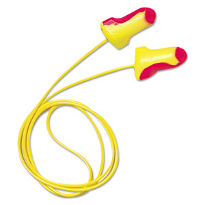 Howard Leight by Honeywell LL-30 Laser Lite Single-Use Earplugs, Corded, 32NRR, Magenta/Yellow, 100 Pairs (HOWLL30) View Product Image