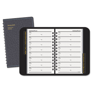 AT-A-GLANCE Telephone/Address Book, 4.78 x 8, Black Simulated Leather, 100 Sheets (AAG8001105) View Product Image