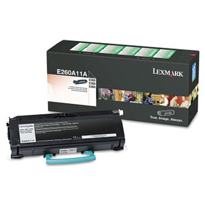 Lexmark E260A11A Return Program Toner, 3,500 Page-Yield, Black