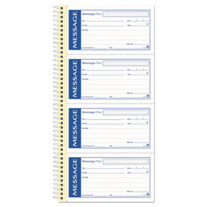 Adams Write 'n Stick Phone Message Book, Two-Part Carbonless, 4.75 x 2.75, 4 Forms/Sheet, 200 Forms Total (ABFSC1153WS) View Product Image
