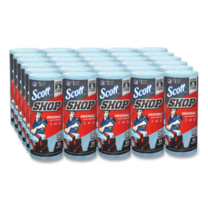 Scott Shop Towels, Standard Roll, 1-Ply, 9.4 x 11, Blue, 55/Roll, 30 Rolls/Carton
