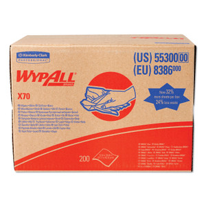 WypAll X70 Cloths, 12.5 x 16.8, White 200/Carton