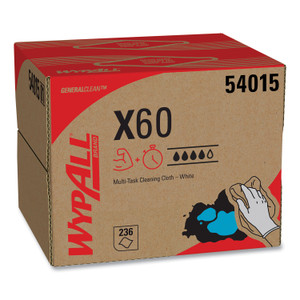 WypAll General Clean X60 Cloths, 12.5 x 16.8, White, 236/Carton