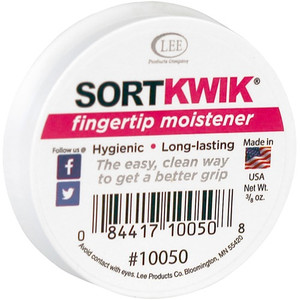 LEE Sortkwik Fingertip Moistener - White - Odorless, Stainingless, Non-toxic